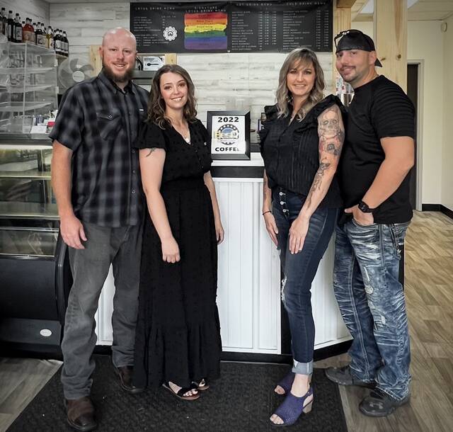 SheBrews Coffee in Fayetteville, winner of the Brown County Chamber of Commerces 2022 Best of Brown County Coffee Award. From the left, Aric Kassner, Britney Kassner, Jennifer Icard, and Kyle Icard. Photo provided