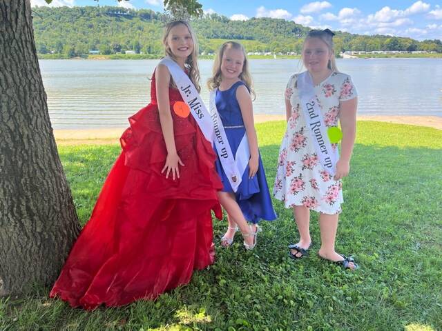 Ohio Rural Heritage Festival Junior Miss Pageant winners were Piper Davis (first), Adelina Purcell (first runner up), and Kylee Highfield (second runner up). Photo provided