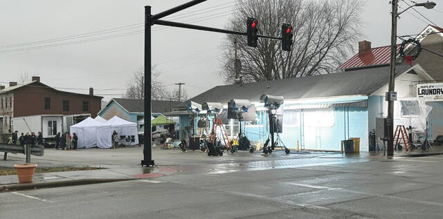 129153492_web1_filming-1
Filming of the upcoming film The Bikeriders took place at Ripley Coin Laundry in Ripley, OH on Tuesday, Dec. 6. Photo by Wade Linville